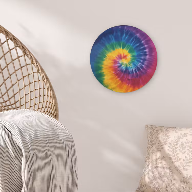 Regenboogkleuren - Spiraal - Kleurrijk Akoestische PET Vilt - Rond klein -sfeer4