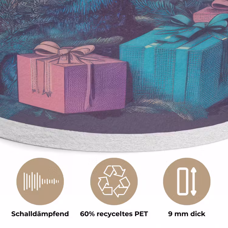 Rendier - Zonnebril - Neon - Kerstboom Akoestische PET Vilt - Rond klein -closeup_DE