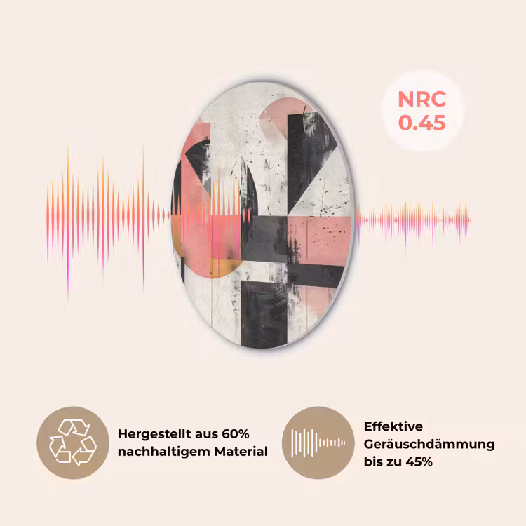 Roze - Abstract - Aesthetic - Modern - Vormen Akoestische PET Vilt - Rond klein -USP_DE