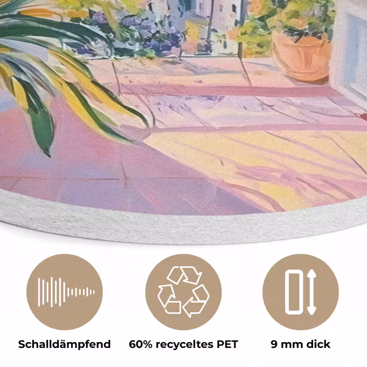 Roze - Buiten - Verf Akoestische PET Vilt - Rond klein -closeup_DE