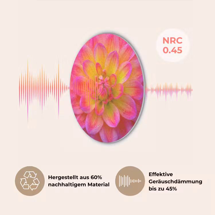 Roze - Dahlia - Kleurrijk Akoestische PET Vilt - Rond klein -USP_DE