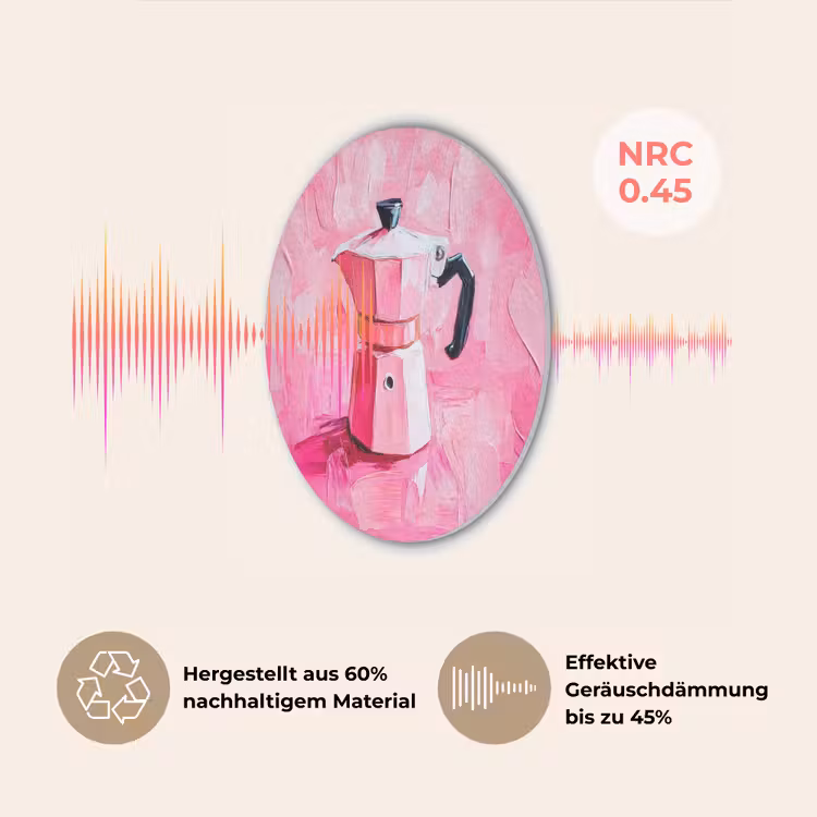 Roze - Verf - Coffee Akoestische PET Vilt - Rond klein -USP_DE