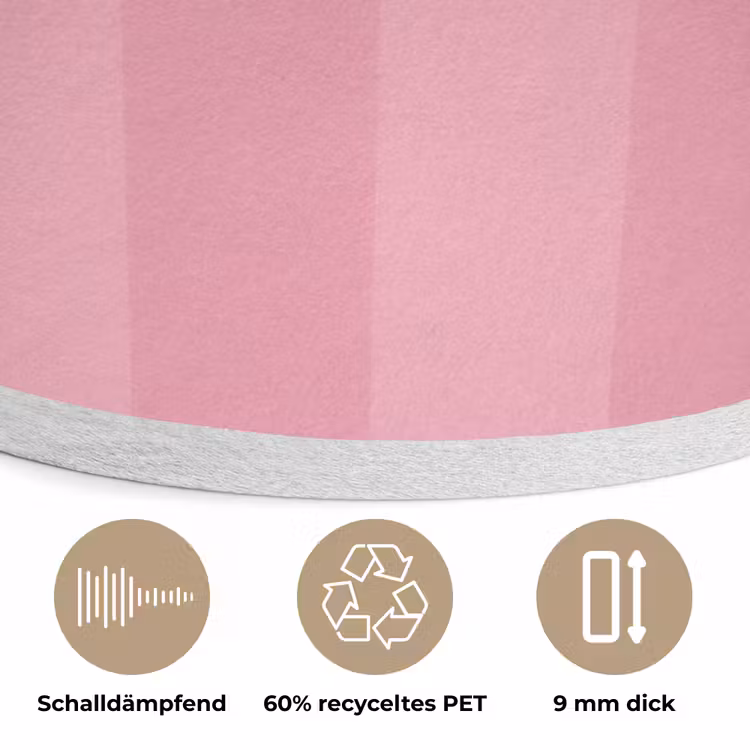Roze - Gestreept - Belle Akoestische PET Vilt - Rond klein -closeup_DE