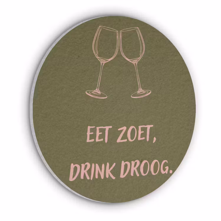 Roze - Groen - Wijn - Quote Akoestische PET Vilt - Rond klein -3d