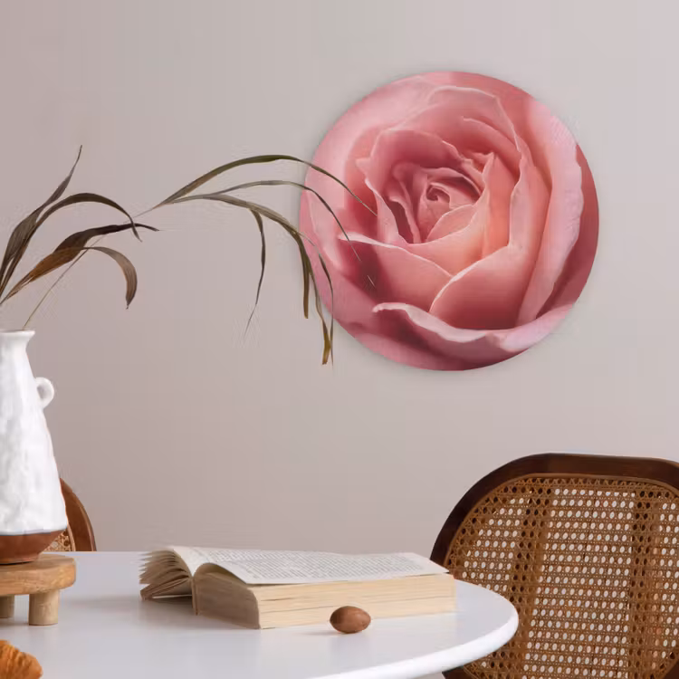 Roze - Roos - Romantisch Akoestische PET Vilt - Rond klein -sfeer3