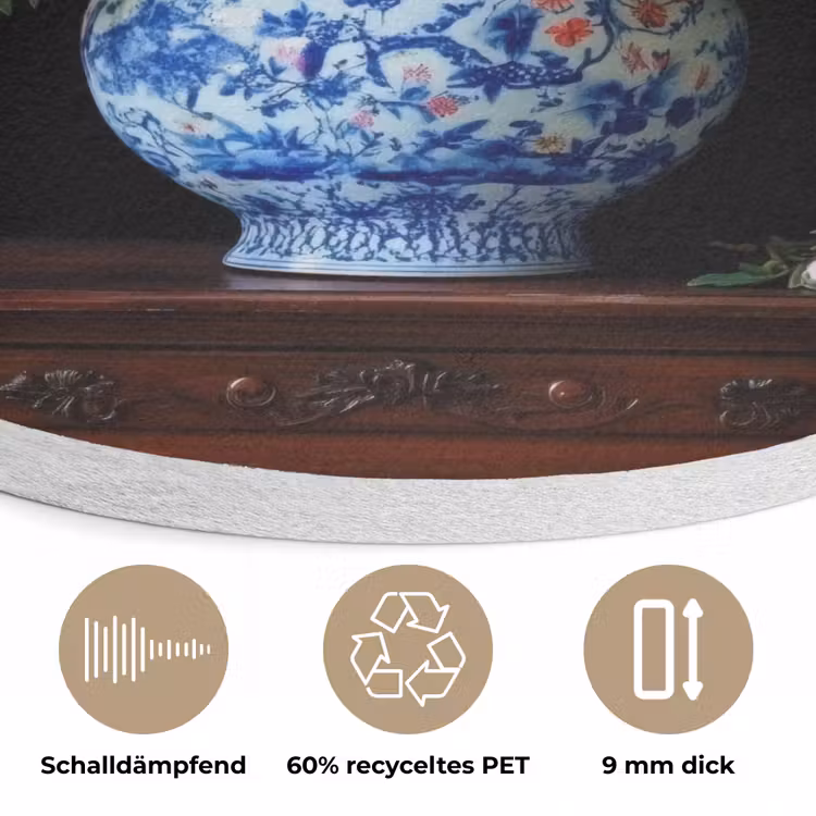 Rozen - Bloemen - Vaas - Boeket Akoestische PET Vilt - Rond klein -closeup_DE