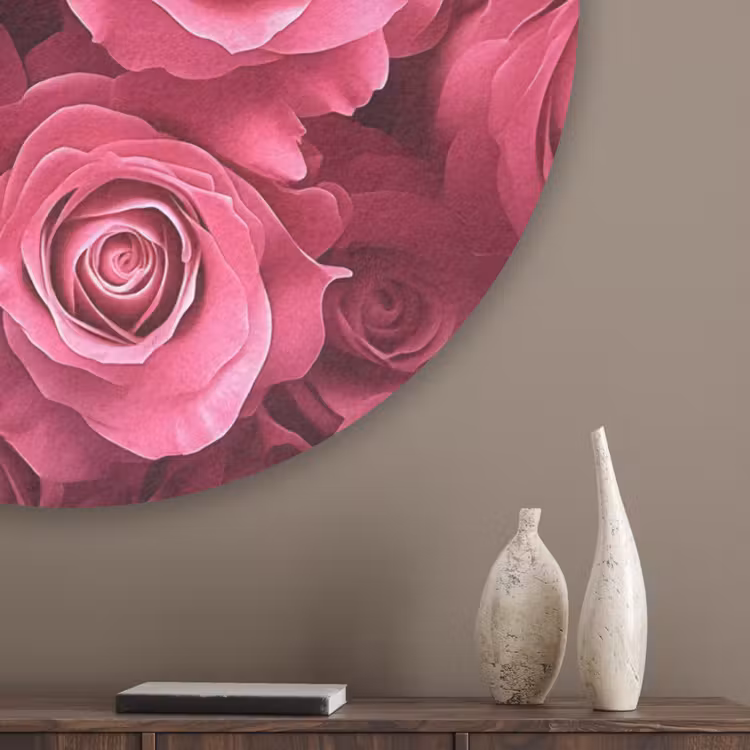 Rozen - Pink - Bloem Akoestische PET Vilt - Rond klein -sfeer5_closeup
