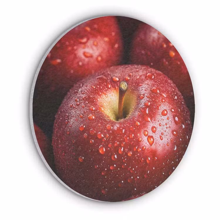Rood - Appels - Fruit Akoestische PET Vilt - Rond klein -3d