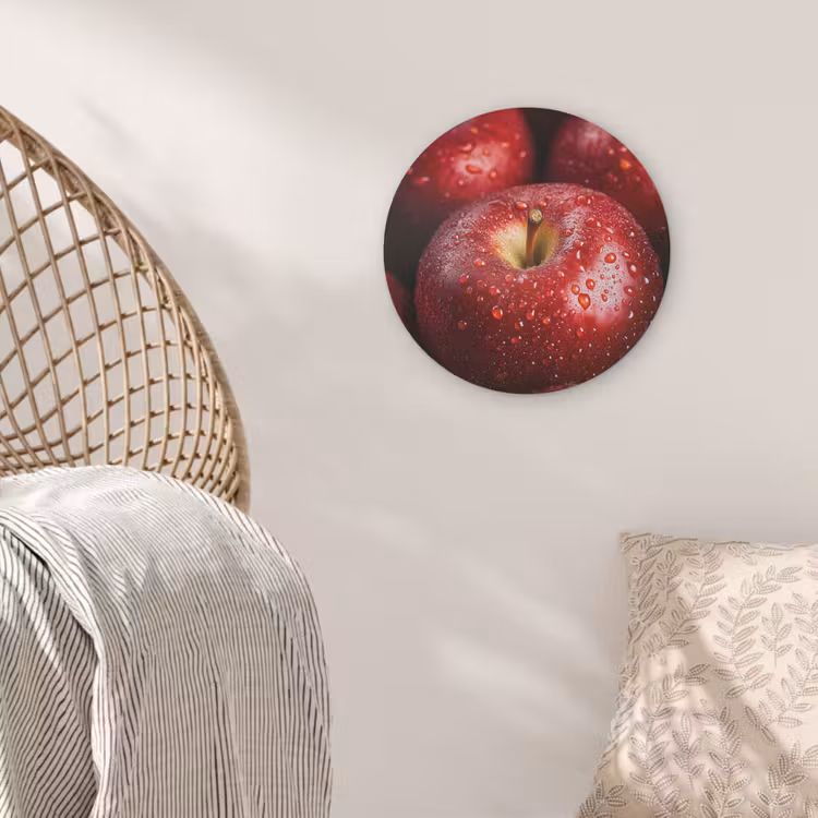 Rood - Appels - Fruit Akoestische PET Vilt - Rond klein -sfeer4