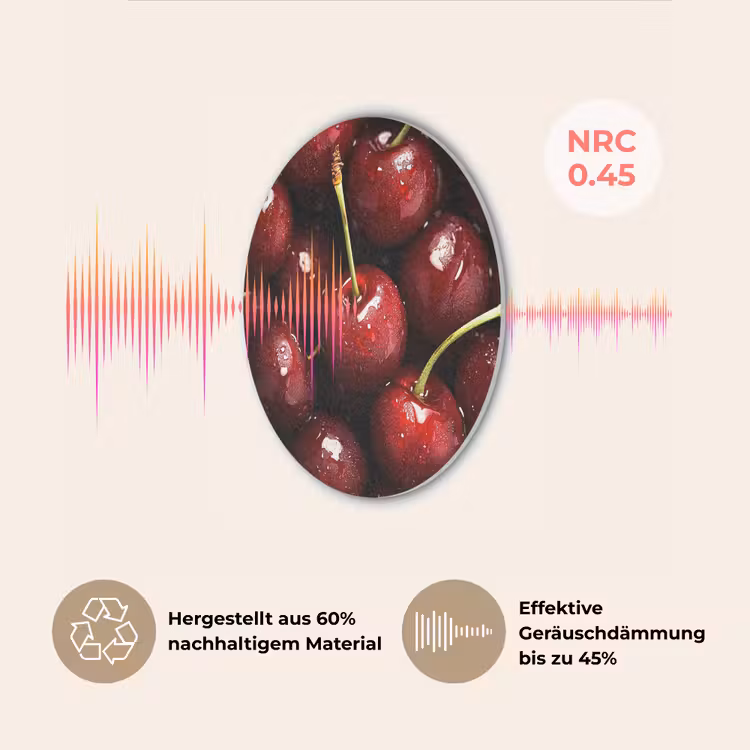 Rood - Fruit - Kersen Akoestische PET Vilt - Rond klein -USP_DE