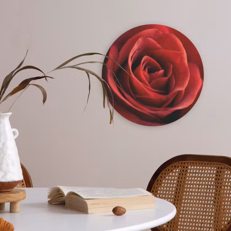 Rood - Roos - Romantisch Akoestische PET Vilt - Rond klein -sfeer3