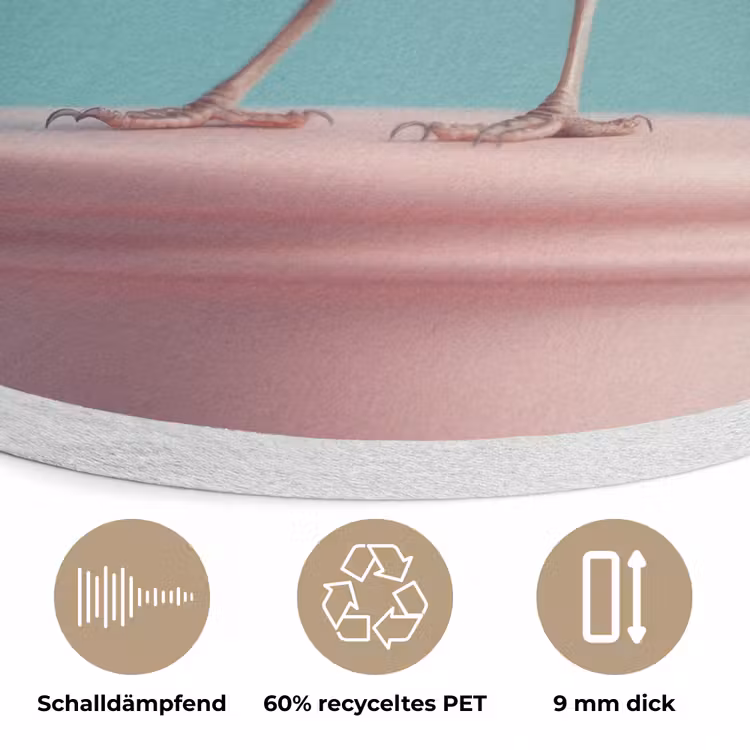 Roodborstje - Vogel - Koksmuts - Sokkel Akoestische PET Vilt - Rond klein -closeup_DE
