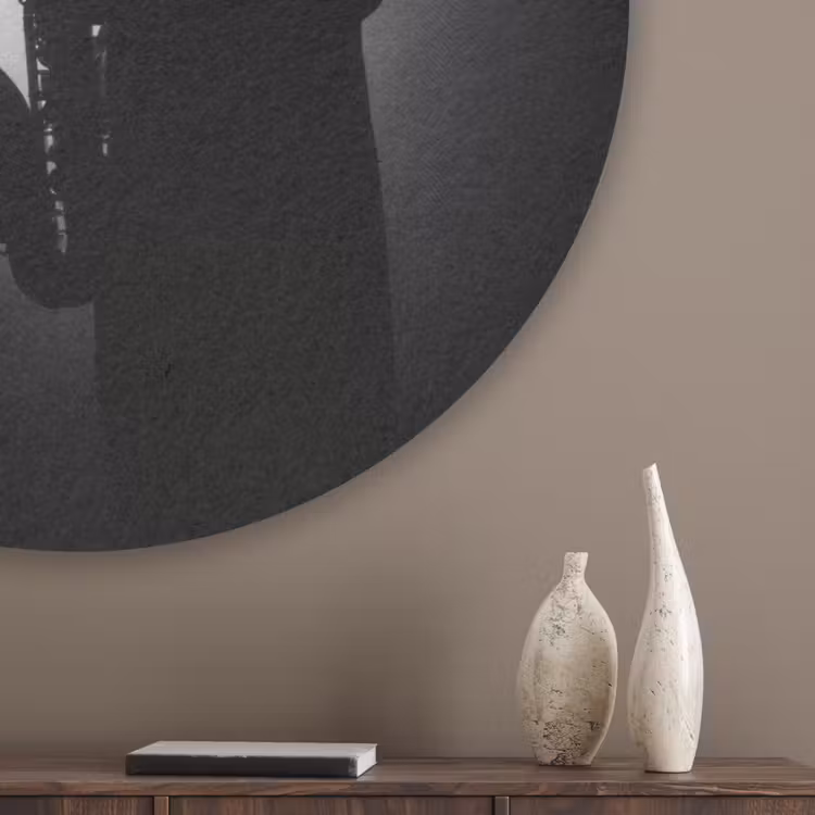 Saxofonisten - Hoeden - Rook - Licht Akoestische PET Vilt - Rond klein -sfeer5_closeup