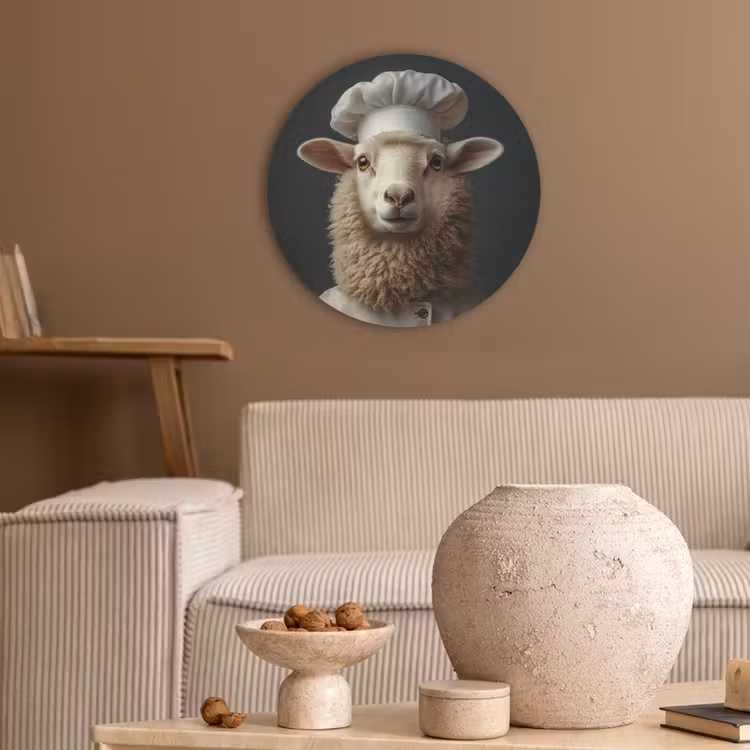 Schaap - Wol - Kok Akoestische PET Vilt - Rond klein -sfeer1