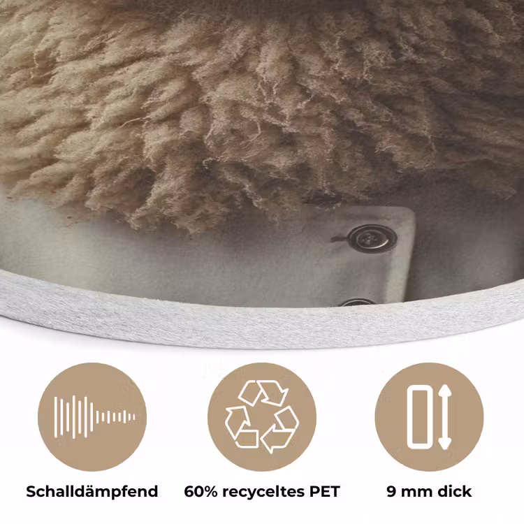 Schaap - Wol - Kok Akoestische PET Vilt - Rond klein -closeup_DE