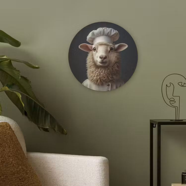 Schaap - Wol - Kok Akoestische PET Vilt - Rond klein -sfeer2