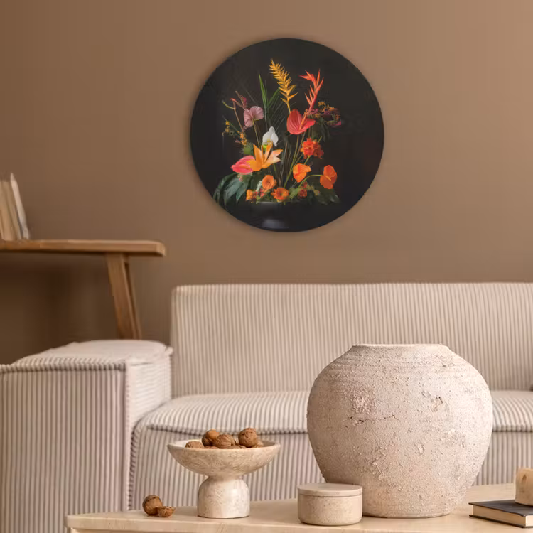 Schaal - Boeket - Bloemen Akoestische PET Vilt - Rond klein -sfeer1