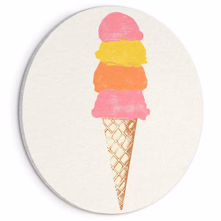 Schepijs - Hoorntje - Illustratie - Minimalistisch Akoestische PET Vilt - Rond klein -3d