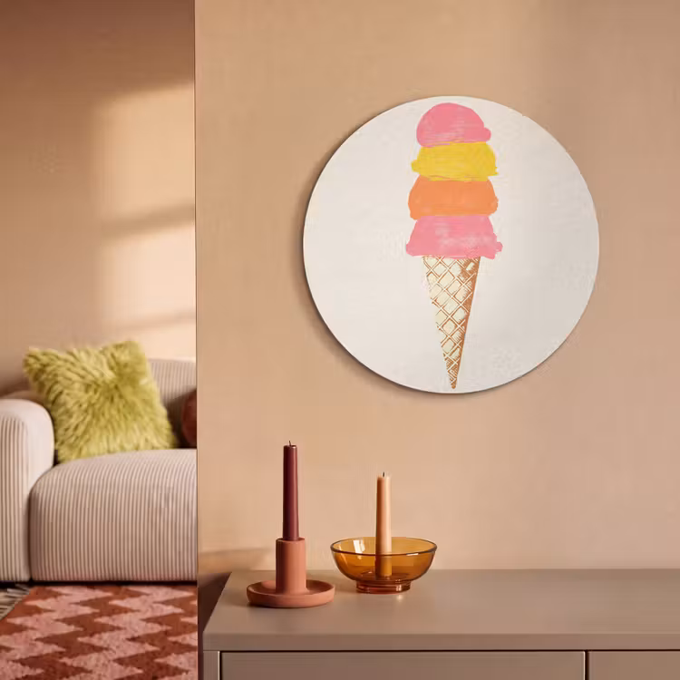 Schepijs - Hoorntje - Illustratie - Minimalistisch Akoestische PET Vilt - Rond klein -sfeer1
