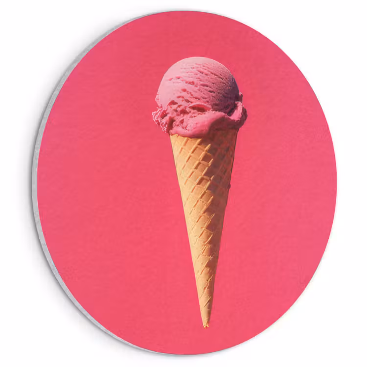 Schepijs - Roze - Hoorntje Akoestische PET Vilt - Rond klein -3d