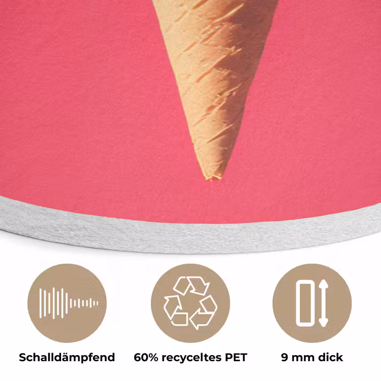 Schepijs - Roze - Hoorntje Akoestische PET Vilt - Rond klein -closeup_DE