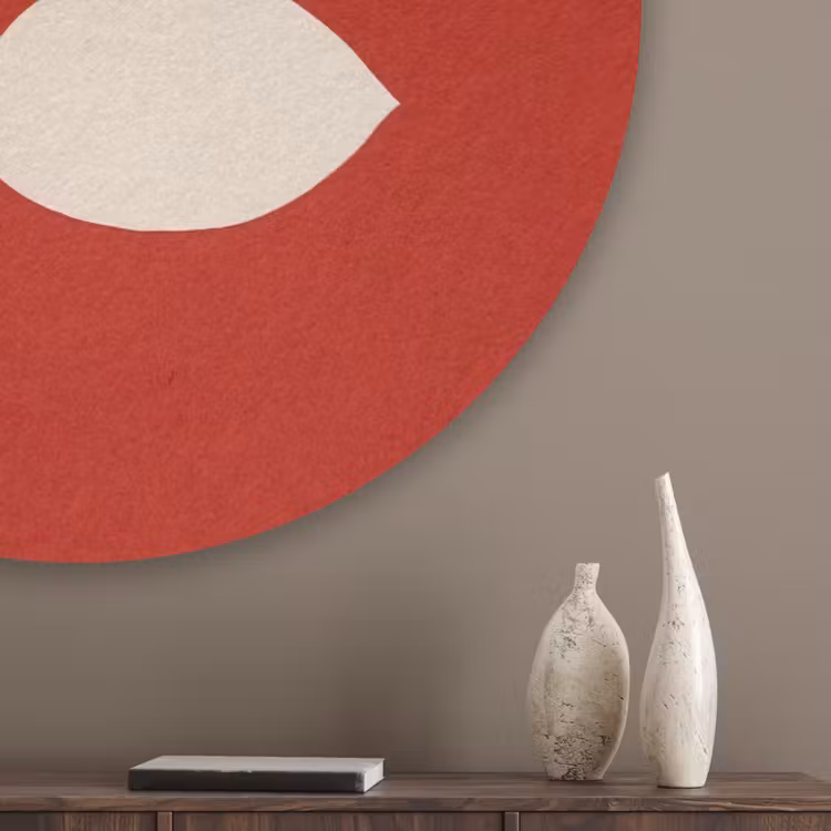 Silhouet - Bladeren - Tak Akoestische PET Vilt - Rond klein -sfeer5_closeup
