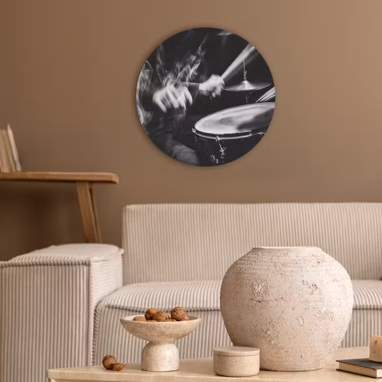 Drummer - Zwart - Drumstel Akoestische PET Vilt - Rond klein -sfeer1