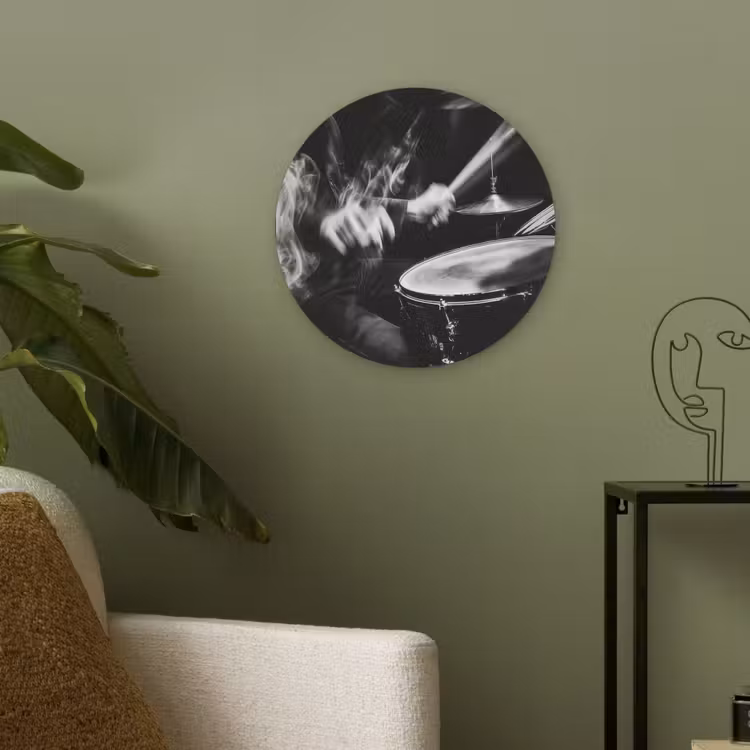 Drummer - Zwart - Drumstel Akoestische PET Vilt - Rond klein -sfeer2