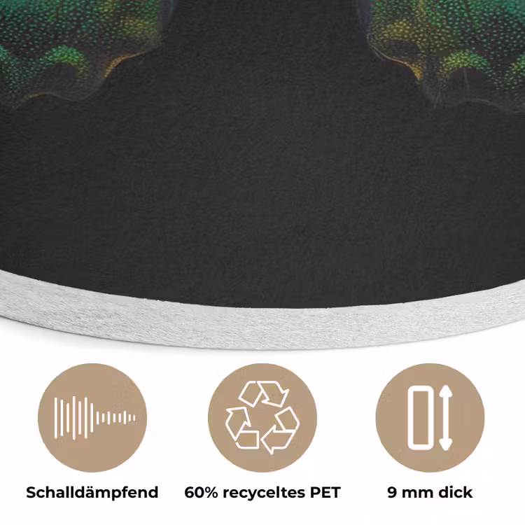 Vlinder - Groen - Opvallend Akoestische PET Vilt - Rond klein -closeup_DE