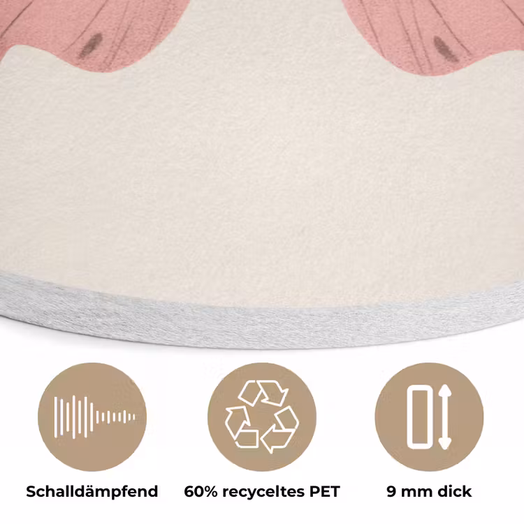 Vlinder - Illustratie - Roze Akoestische PET Vilt - Rond klein -closeup_DE