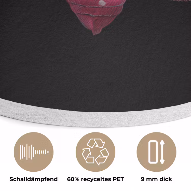 Vlinder - Roze - Nachtvlinder Akoestische PET Vilt - Rond klein -closeup_DE