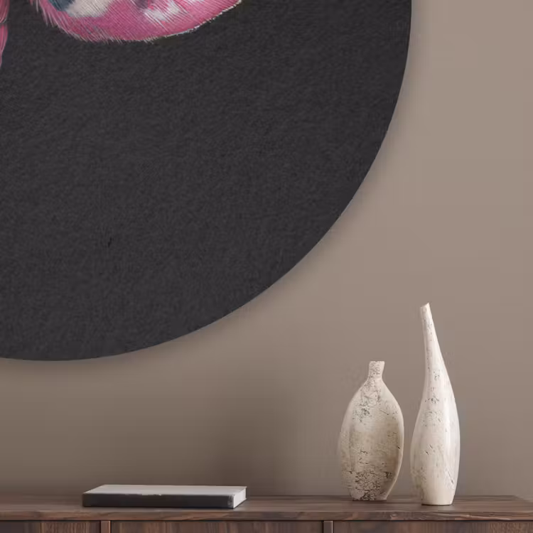 Vlinder - Roze - Nachtvlinder Akoestische PET Vilt - Rond klein -sfeer5_closeup
