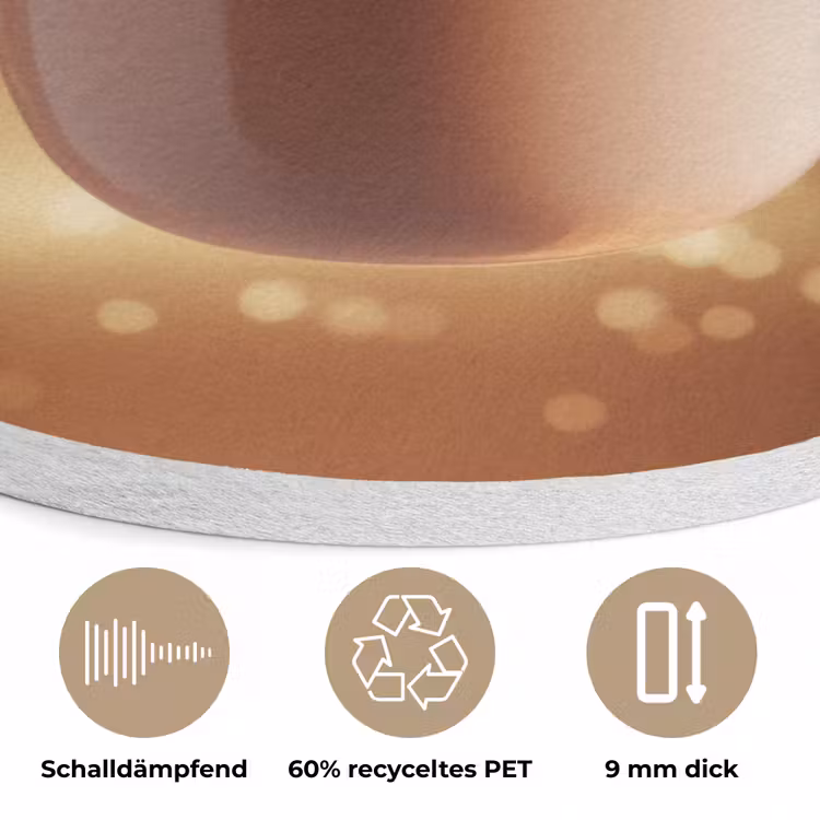 Chocomelk - Drinken - Warm - Bruin Akoestische PET Vilt - Rond klein -closeup_DE