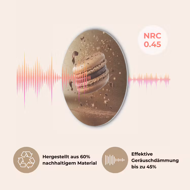 Chocolade - Macarons - Eten - Snoep Akoestische PET Vilt - Rond klein -USP_DE