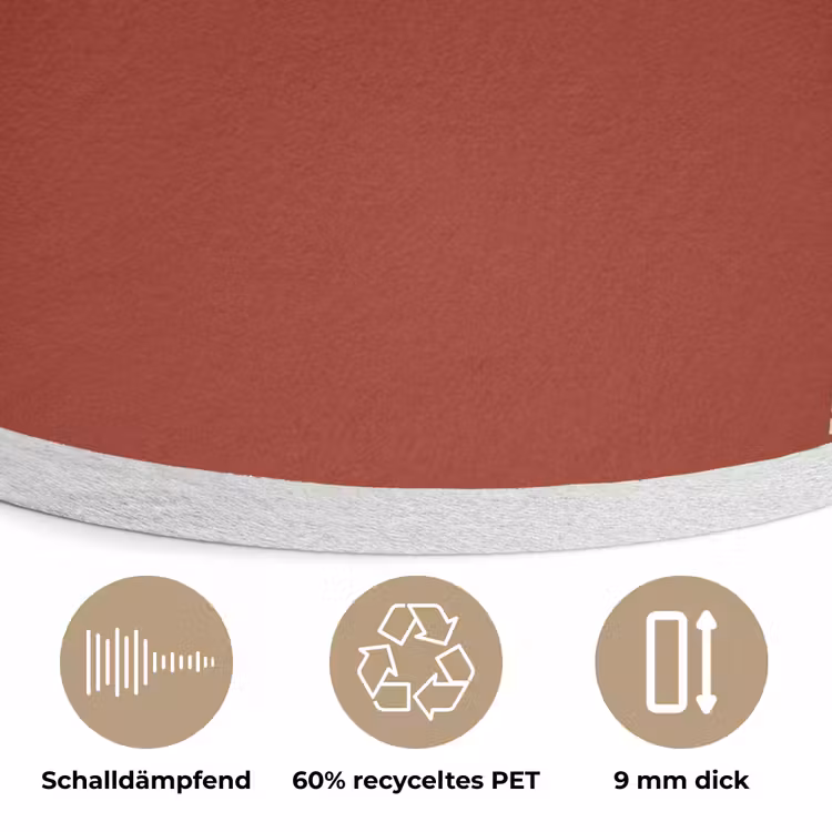 Schuin - Loveyou - Rood Akoestische PET Vilt - Rond klein -closeup_DE