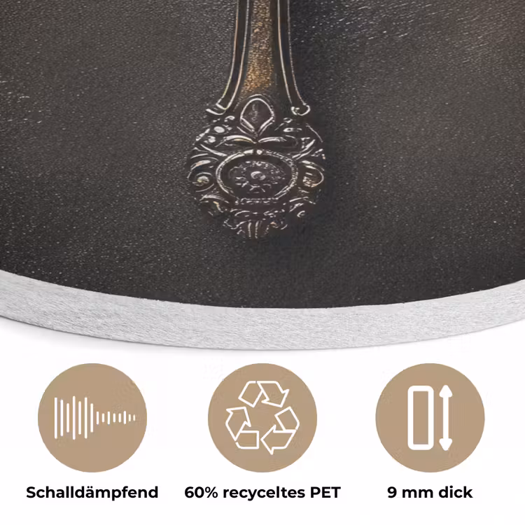 Zwart - Lepel - Caviar Akoestische PET Vilt - Rond klein -closeup_DE