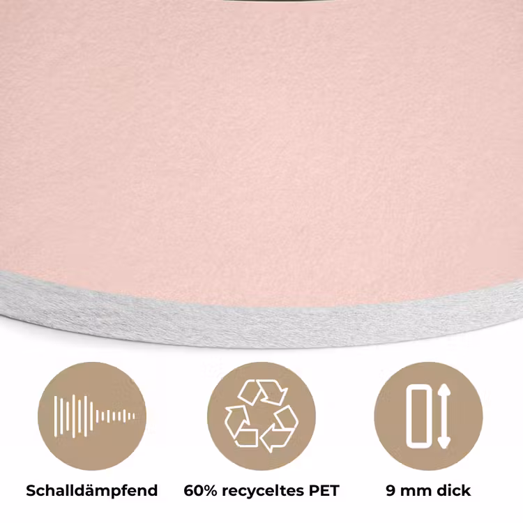 Varken - Roze - Minimalistisch Akoestische PET Vilt - Rond klein -closeup_DE