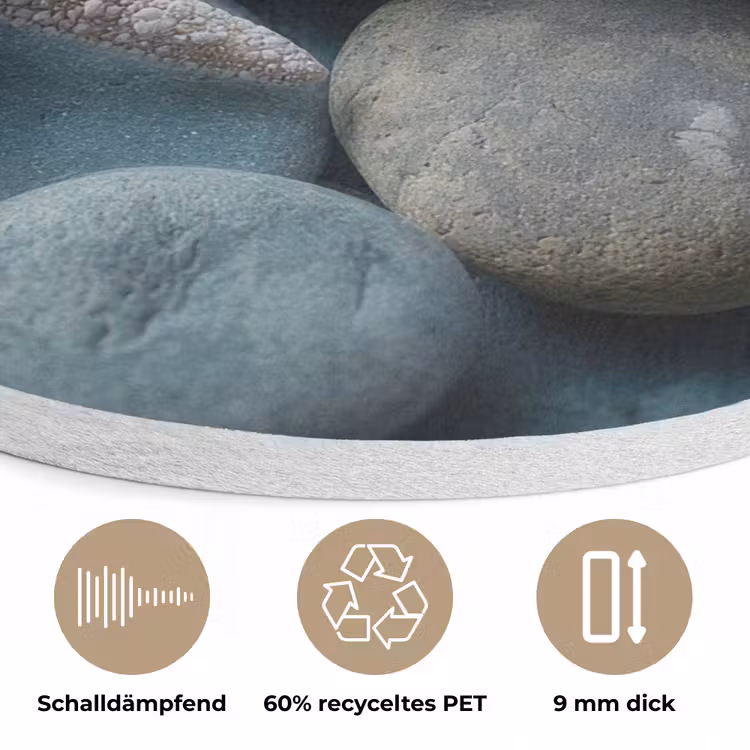 Zeesterren - Stenen - Wit Akoestische PET Vilt - Rond klein -closeup_DE