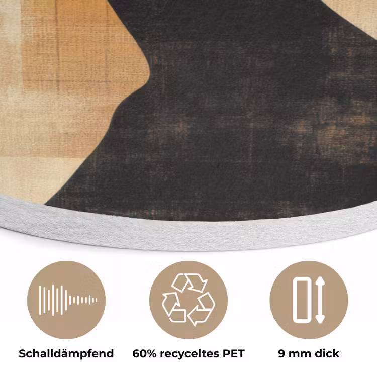 Zijaanzicht - Vrouw - Vormen Akoestische PET Vilt - Rond klein -closeup_DE