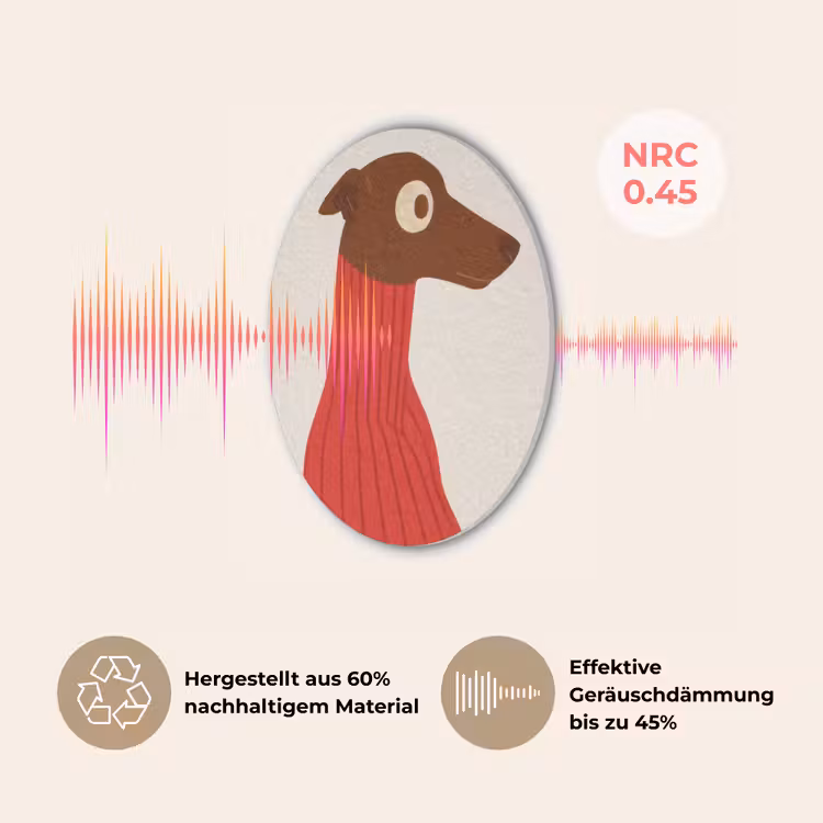 Silhouet - Hond - Trui - Rood Akoestische PET Vilt - Rond klein -USP_DE