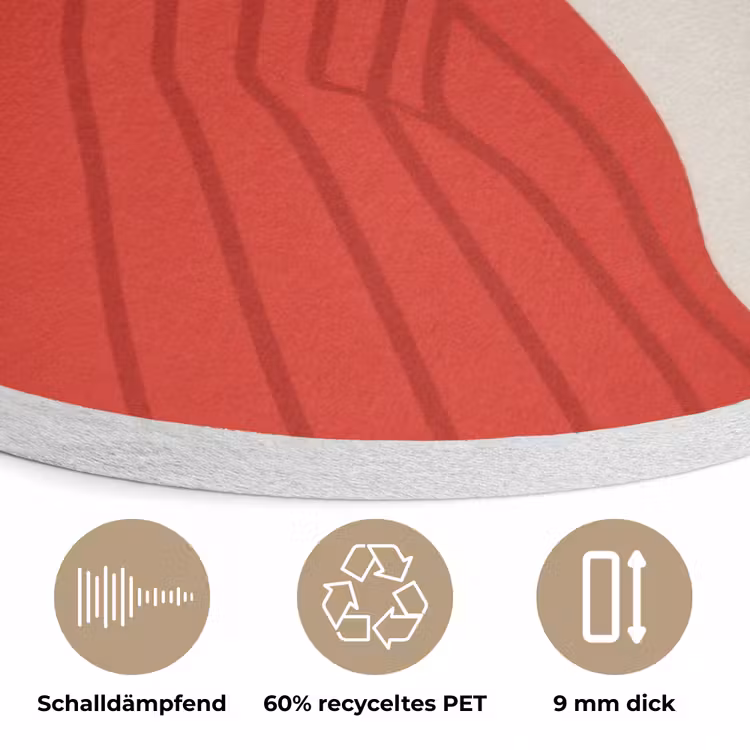 Silhouet - Hond - Trui - Rood Akoestische PET Vilt - Rond klein -closeup_DE
