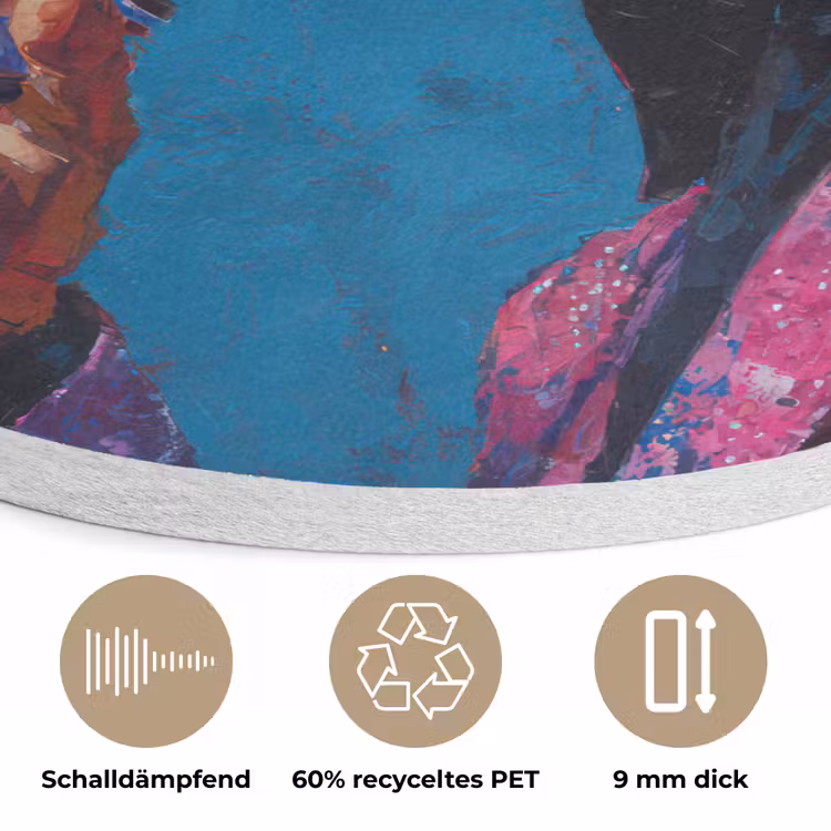 Zingende man - Glitterjas - Microfoon Akoestische PET Vilt - Rond klein -closeup_DE