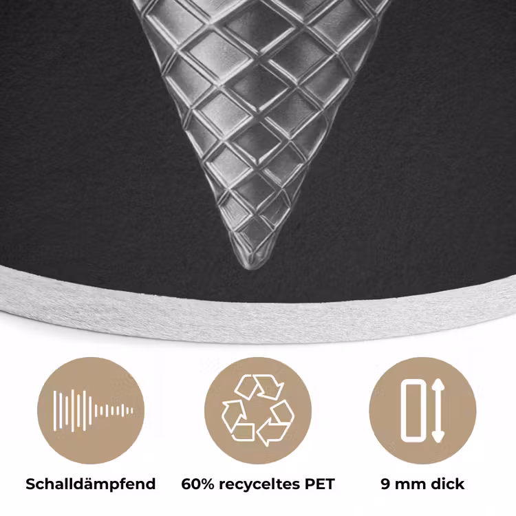 Softijs - Realistisch - Futuristisch Akoestische PET Vilt - Rond klein -closeup_DE