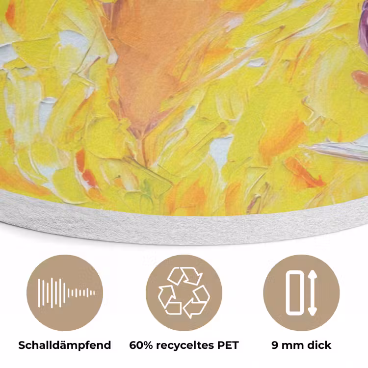 Zonnebril - Vrouw - Jas - Veren Akoestische PET Vilt - Rond klein -closeup_DE