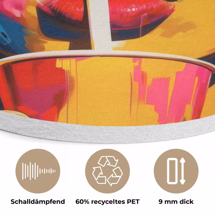 Zonnebril - Roze - Vrouw - Rietje Akoestische PET Vilt - Rond klein -closeup_DE
