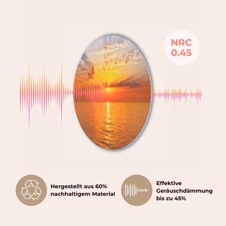Zonsondergang - Zee - Lucht - Oranje - Horizon - Water Akoestische PET Vilt - Rond klein -USP_DE