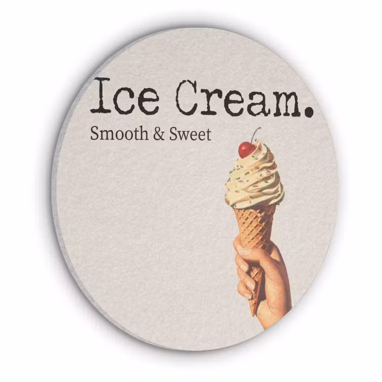 Ice cream - Softijs - Kleurrijk - Kers Akoestische PET Vilt - Rond klein -3d