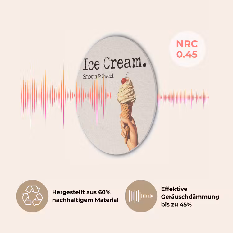 Ice cream - Softijs - Kleurrijk - Kers Akoestische PET Vilt - Rond klein -USP_DE