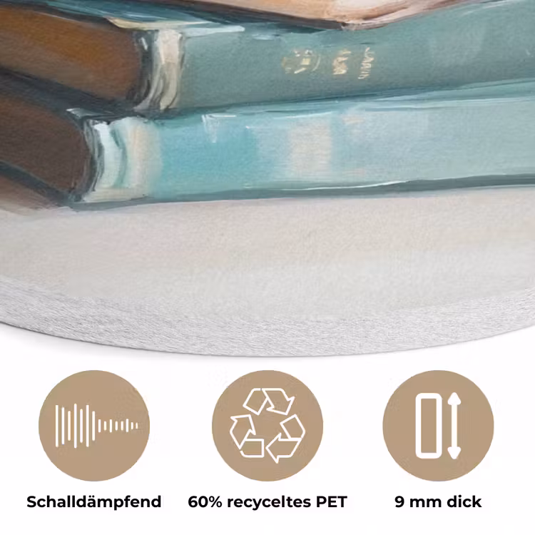 Stapel - Boeken - Groen - Daglicht Akoestische PET Vilt - Rond klein -closeup_DE