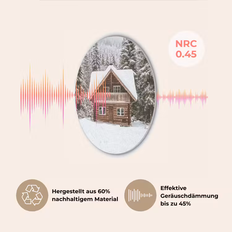 Huis - Bos - Winter - Natuur - Sneeuw Akoestische PET Vilt - Rond klein -USP_DE